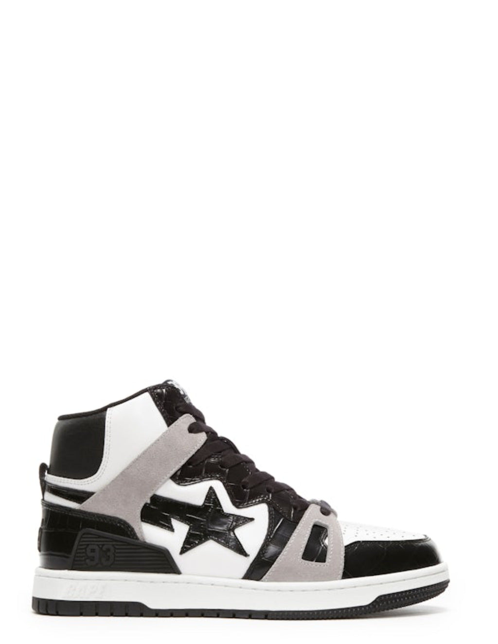 A Bathing Ape Bape Sta 93 Hi Black Light Grey Men s