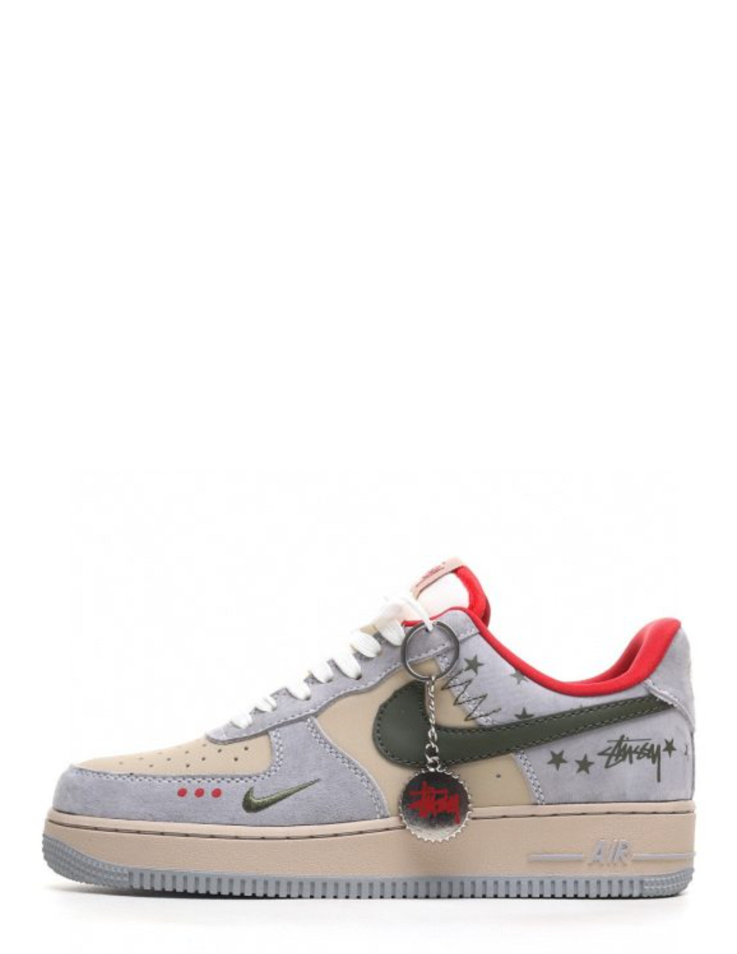 Nikee Air Force 1 Low STUSSY X GREY RED