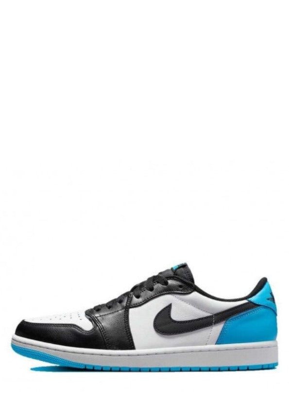 nikee air jordan 1 low og black and dark powder blue unc