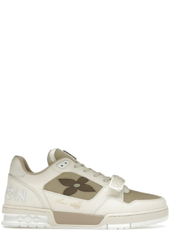 Stripe LV Trainer Monogram Flower Beige