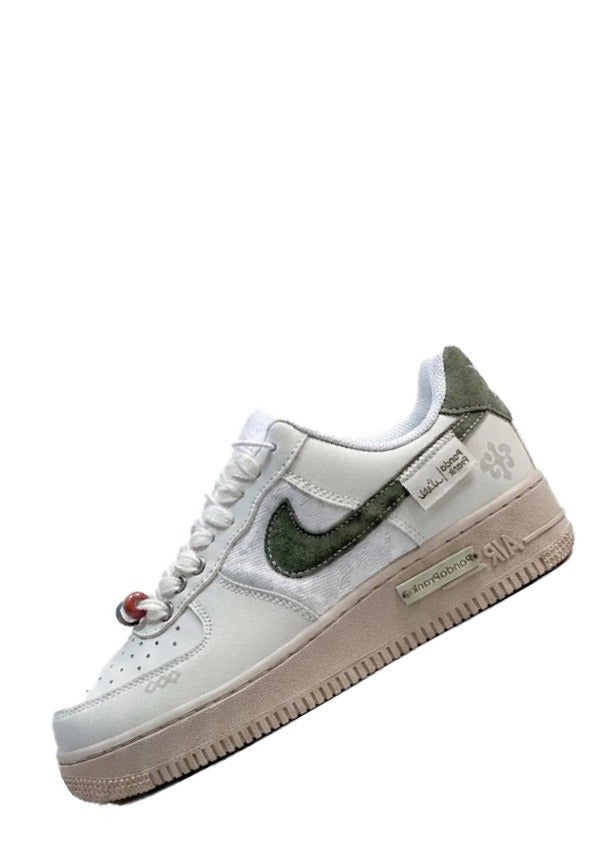 Nikee Airforce 1 Low Panda Prank Moss Green Swoosh 956
