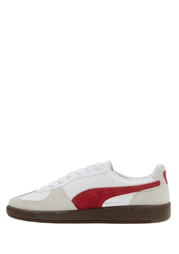 PUMAA PALERMO LEATHER WHITEVAPOR GRAY-CLUB RED