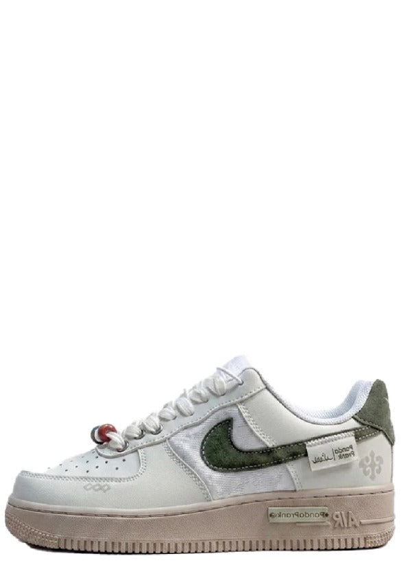 Nikee Airforce 1 Low Panda Prank Moss Green Swoosh 956