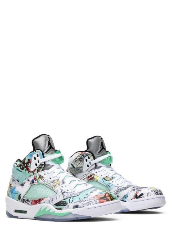 Nikee Jordan Retro 5 Wings Glow in Dark Reflective Basketball Sneakers