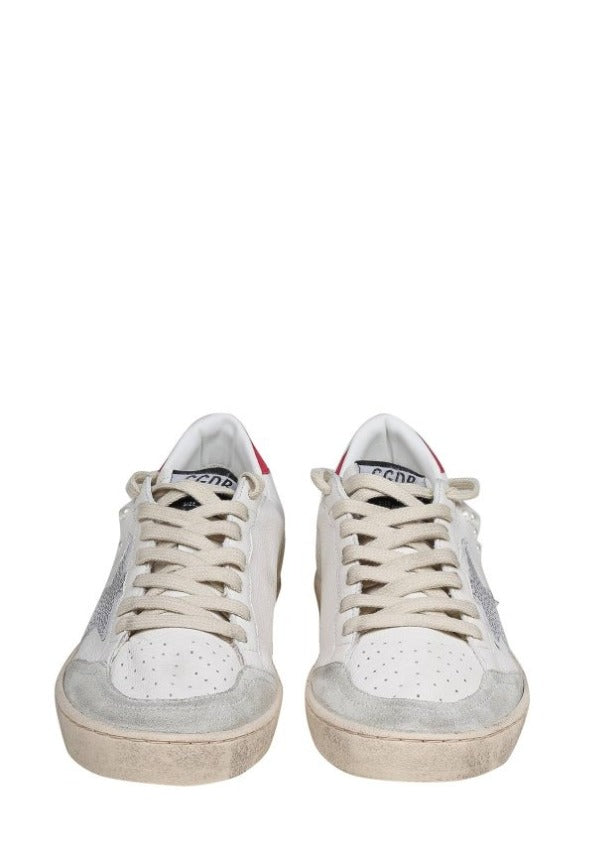 Golden Goose Ball Star White Silver Red Vintage Sole Sneaker 5096