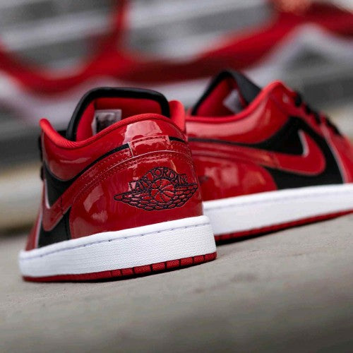Nikkee Air Jordan 1 Low SE Patent Varsity Red Black