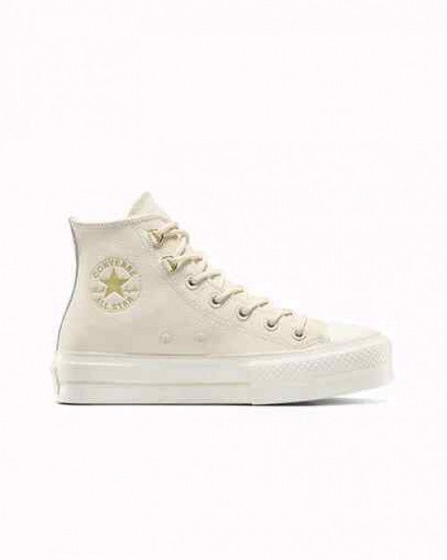 Conversee Taylor All Star Lift Platform Glam Leather Light Dune