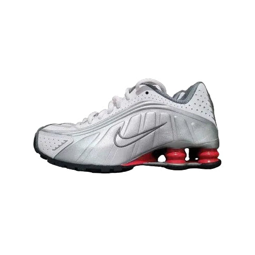 nikee Shox R4 Metallic Silver Comet Red