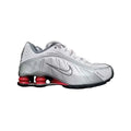 nikee Shox R4 Metallic Silver Comet Red