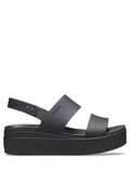 crocss Black Brooklyn Low Wedge Sandals