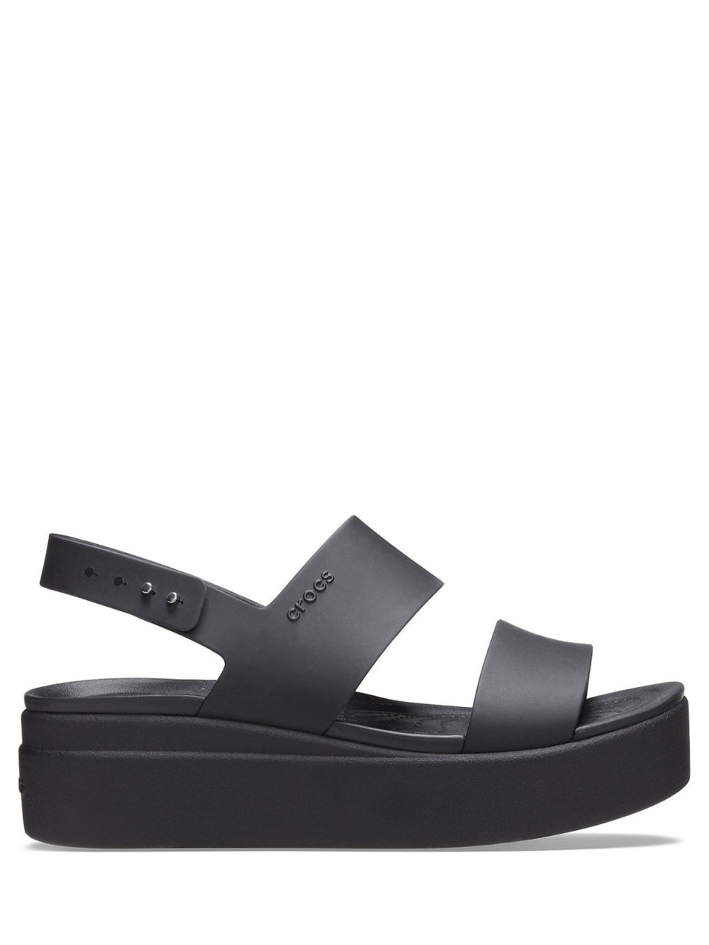 crocss Black Brooklyn Low Wedge Sandals