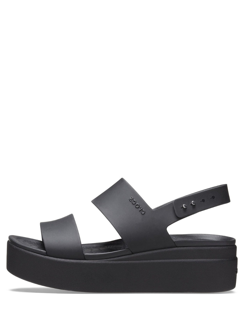 crocss Black Brooklyn Low Wedge Sandals